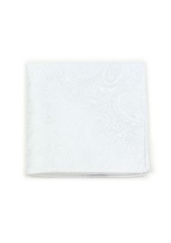 Paisley Pocket Square in Bright White