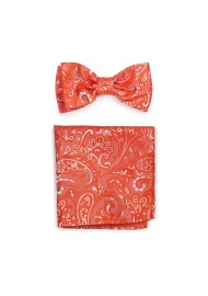 Tiger Lilly Colored Mens Bow Tie and Pocket Square Set