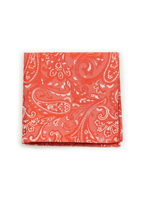 Paisley Pocket Square in Tiger Lily