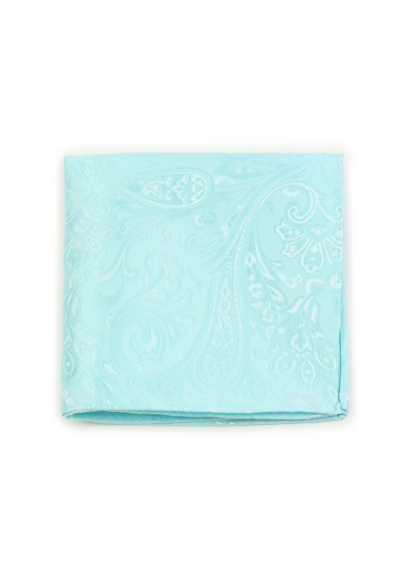 Paisley Design Hanky in Robins Egg Blue