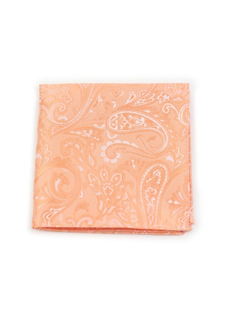Pastel Peach Paisley Pocket Square