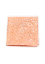 Pastel Peach Paisley Pocket Square