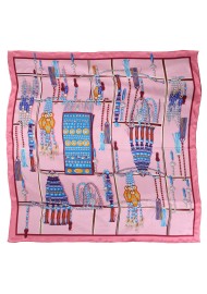 Pink Ladies Scarf with Turquoise Tribal Pink
