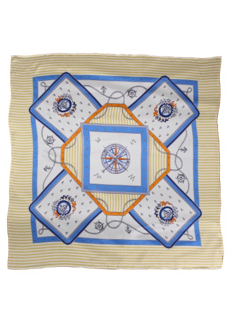 Cream and Navy Nautical Print Ladies Scarf