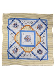 Cream and Navy Nautical Print Ladies Scarf