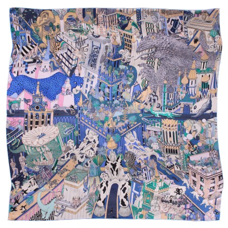 Parisian Print Oversized Silk Scarf