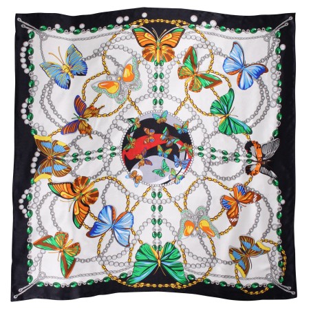 Designer Butterfly Print Silk Scarf in Premium Silk