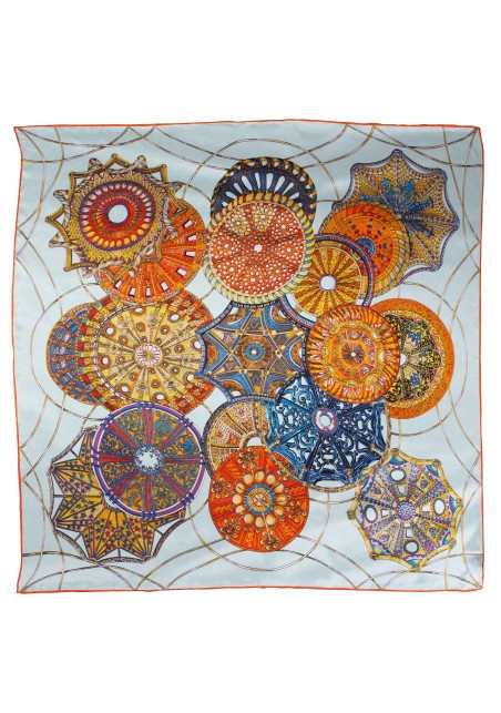 Luxe Geometric Abstract Print Ladies Silk Scarf