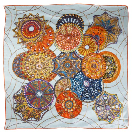 Luxe Geometric Abstract Print Ladies Silk Scarf