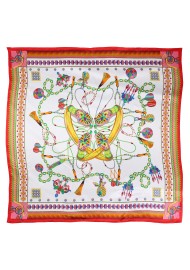 Designer Ladies Silk Scarf in Red and Gold