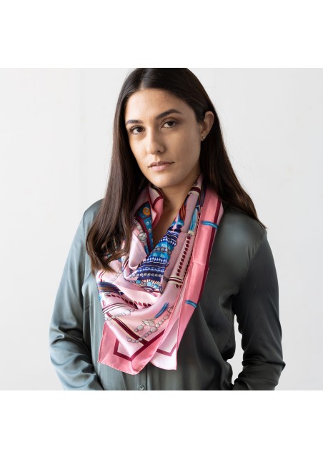 Women's Designer Silk Scarf Styled