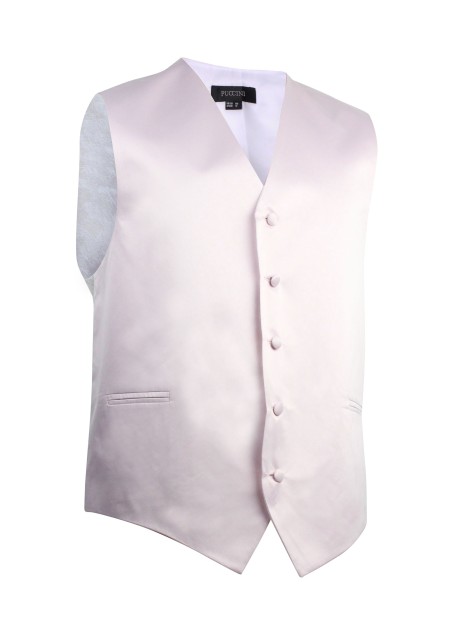 Formal Satin Fabric Dress Vest in Blush Pink