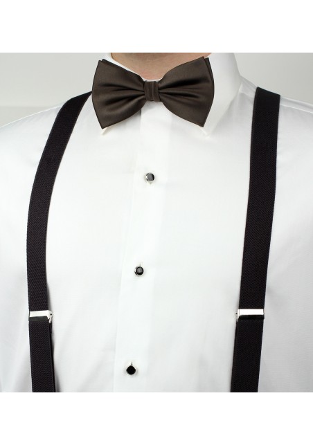 Coffee Brown Men's Bow Tie Styled