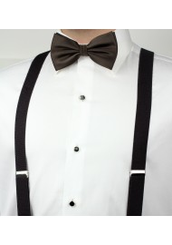 Coffee Brown Men's Bow Tie Styled