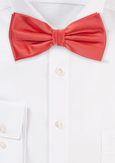 Neon Coral Bow Tie