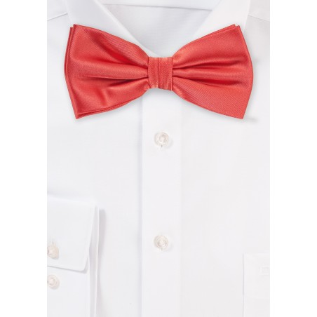 Neon Coral Bow Tie