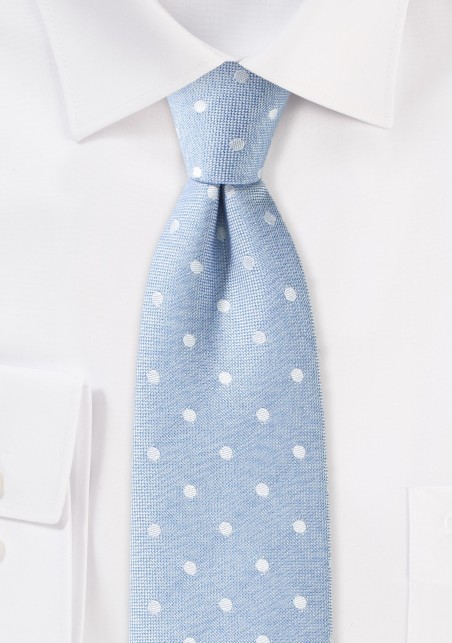 Powder Blue Polka Dot Summer Tie
