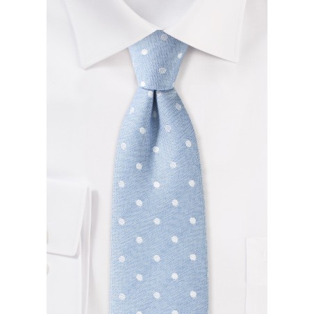 Powder Blue Polka Dot Summer Tie