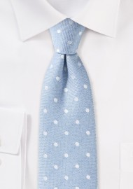 Powder Blue Polka Dot Summer Tie