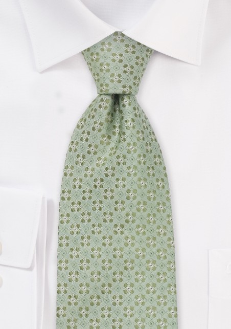 Extra Long Ties - Light green necktie by Chevalier