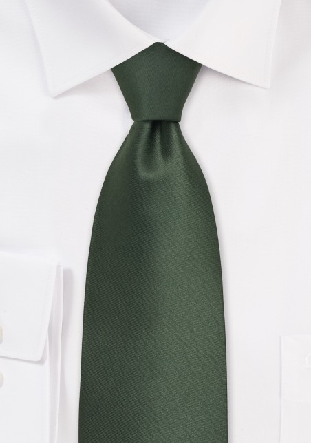 Dark Green Necktie in XL Length