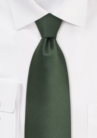 Dark Green Necktie in XL Length