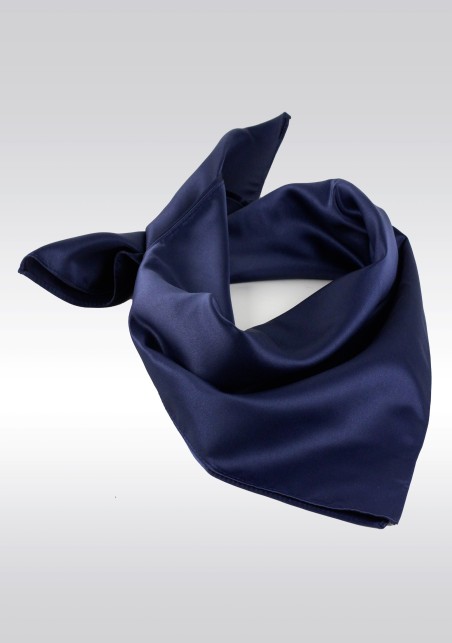 Elegant Dark Navy Satin Scarf