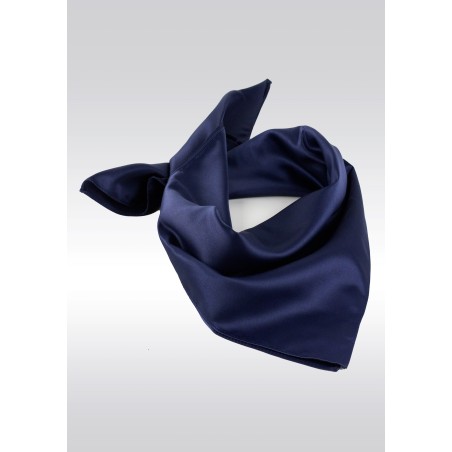 Elegant Dark Navy Satin Scarf