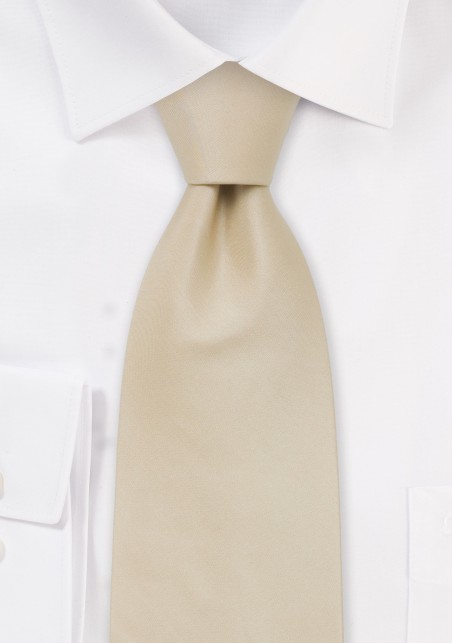 Solid Cream Colored Tie in Kids Length