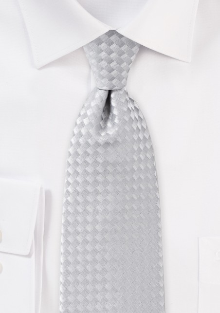 Light Silver Diamond Patterned Tie