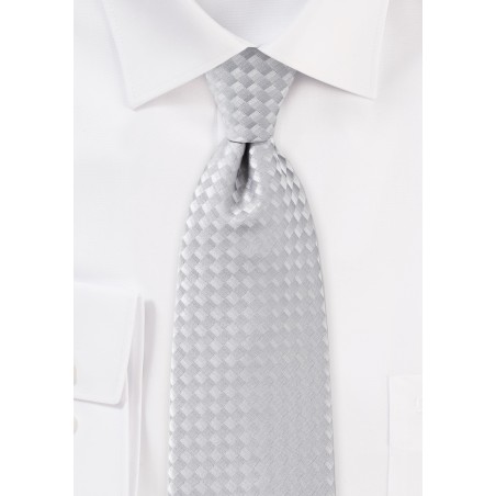 Light Silver Diamond Patterned Tie