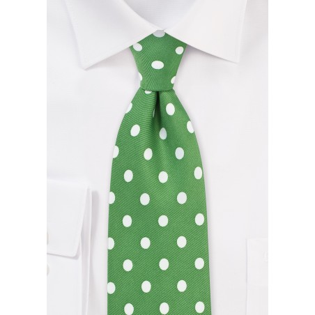 Polka Dot Tie in Grass Green