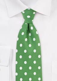 Polka Dot Tie in Grass Green