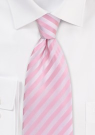 Pink Mens Ties - Pink Tie With Stripe Pattern