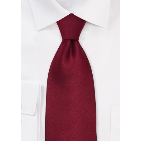 Dark Red Silk Ties - Solid Cherry-Red Necktie