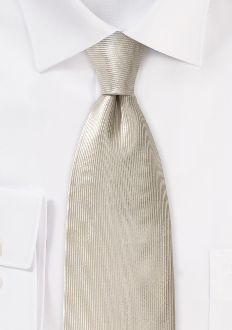 Cream Colored Tie with Ribbed Texture