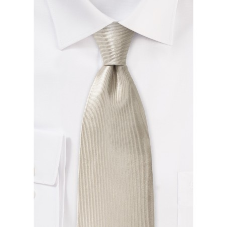 Cream Colored Tie with Ribbed Texture