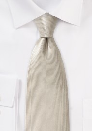 Cream Colored Tie with Ribbed Texture