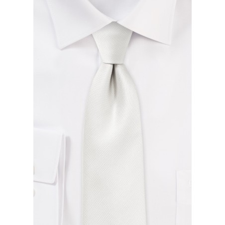 Ivory Skinny Tie with Matte Texture