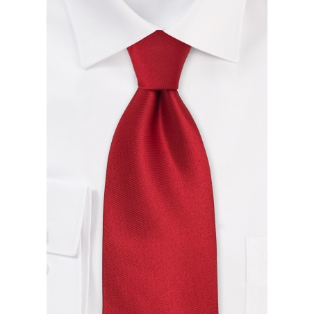 Solid Color Red Tie  - Handmade silk tie in solid bright red