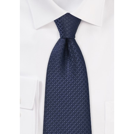 Embroidered Navy Kids Tie