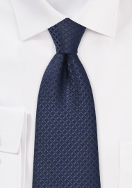 Embroidered Navy Kids Tie