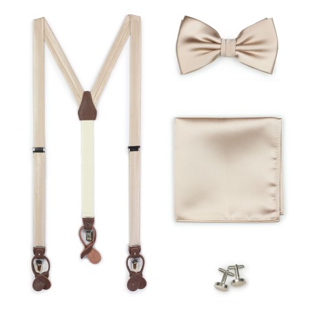 Champagne Dress Suspender BowTie Set