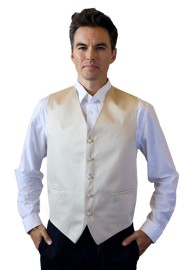 Champagne Formal Satin Vest Styled