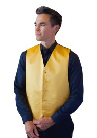 Amber Gold Formal Satin Vest Styled