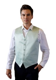 Dusty Sage Formal Satin Vest Styled