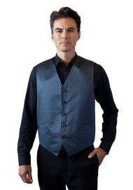 Charcoal Formal Satin Vest Styled