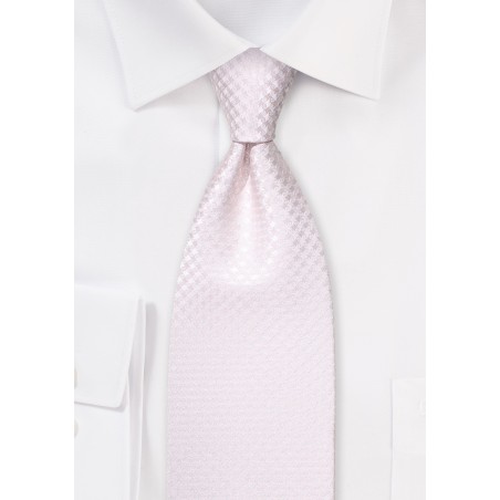 Micro Check Necktie in Soft Blush