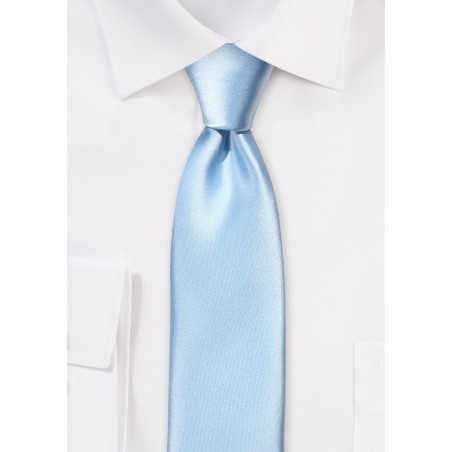 Mens Skinny Tie in Light Blue