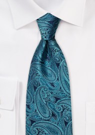 Ink Blue Paisley Silk Tie